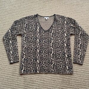 Fun animal print V neck sweater by Johnny Was